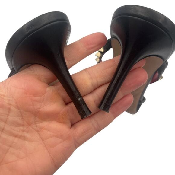 Valentino Garavani Rockstud Alcove Black Leather Pointed Toe Mules EU 39 / US 9 - Picture 5 of 8